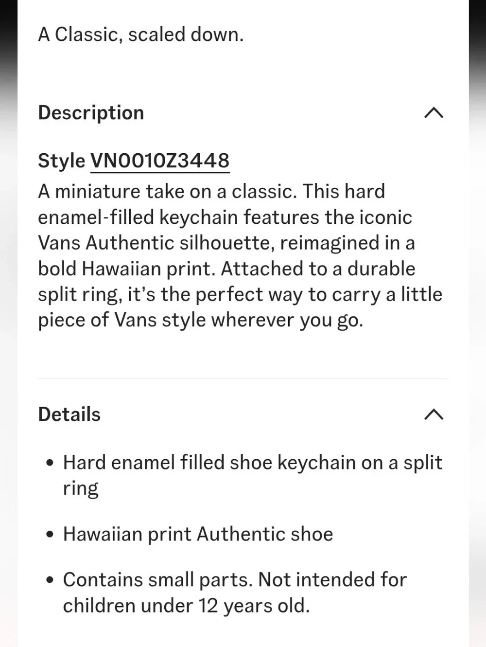 Vans Waffle Shop Tropical Authentic Keychain